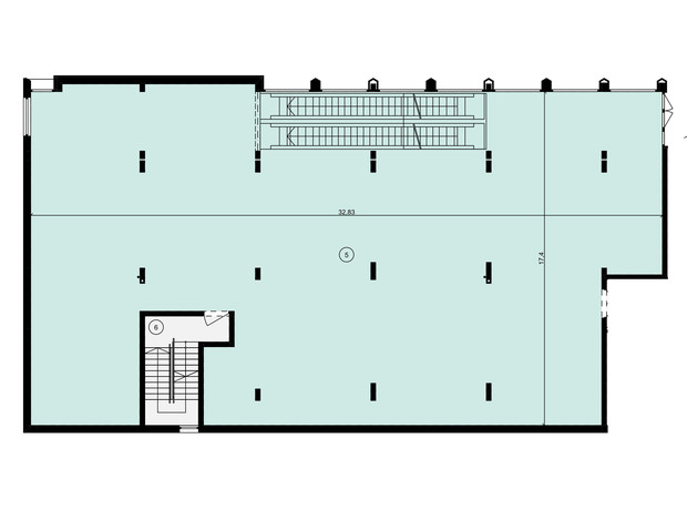 Бізнес центр "Поліський": планування приміщення 525.4 м²
