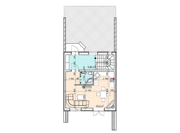 КГ Ecovillage: планировка 3-комнатной квартиры 164 м²