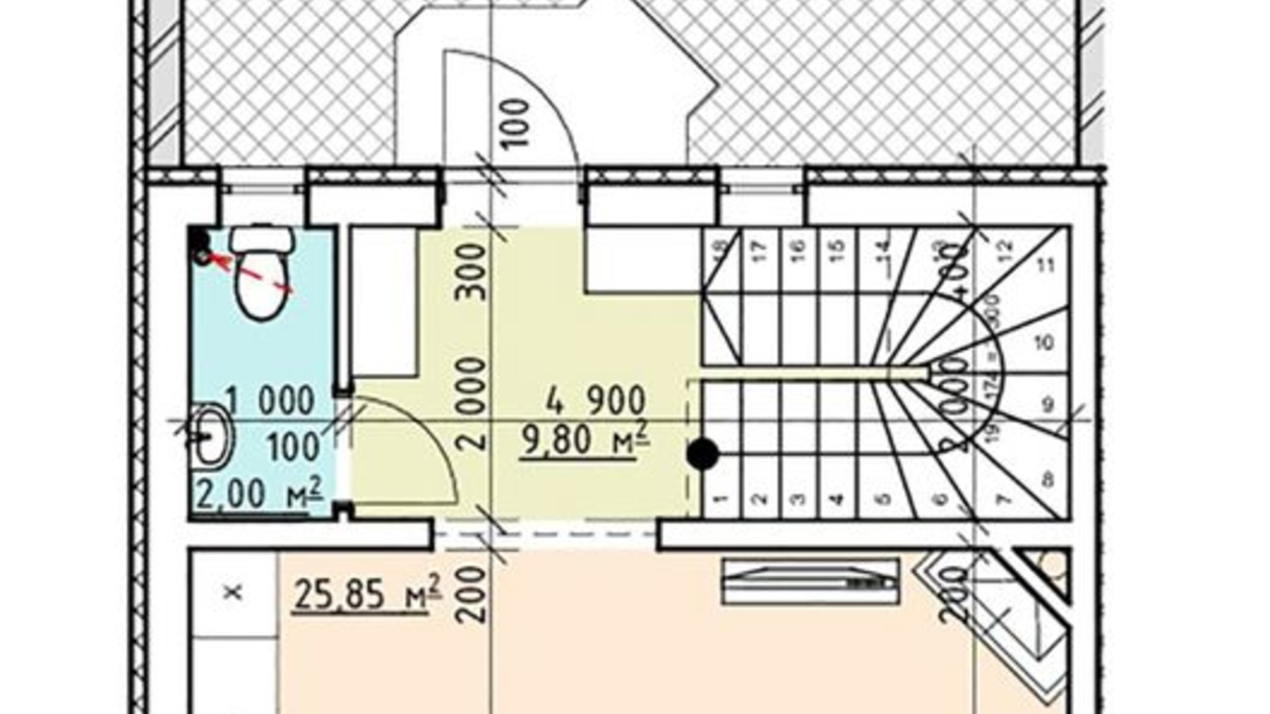 Планировка таунхауса в КГ Ecovillage 134 м², фото 614880