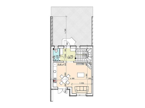 КГ Ecovillage: планировка 3-комнатной квартиры 134 м²