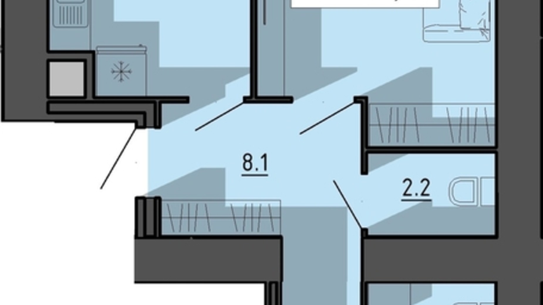 Планировка 2-комнатной квартиры в ЖК Файне місто 66.3 м², фото 614889