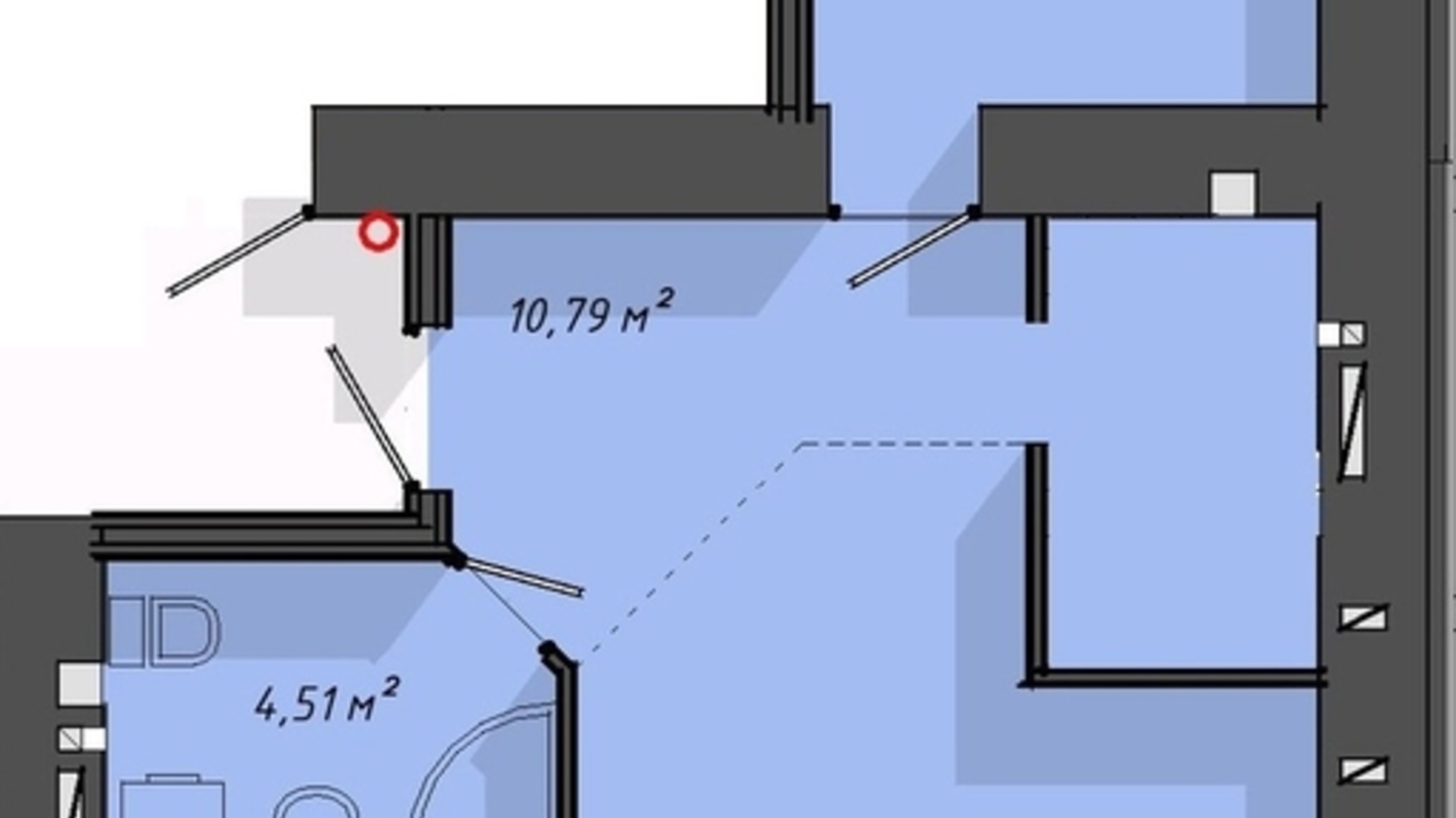 Планировка много­уровневой квартиры в ЖК Львовский 64.8 м², фото 614964