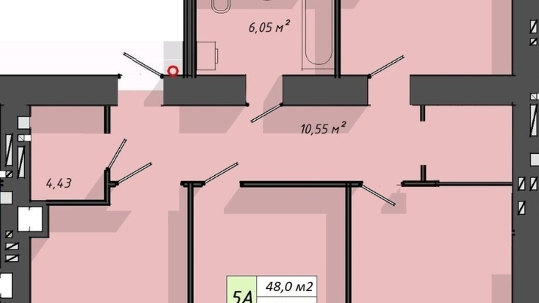 Планування 3-кімнатної квартири в ЖК Львівський 94.7 м², фото 614967