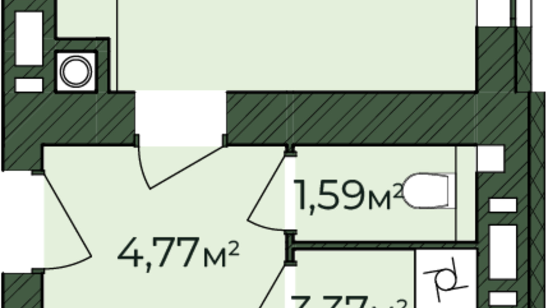 Планування 2-кімнатної квартири в ЖК West Home 50.62 м², фото 615331