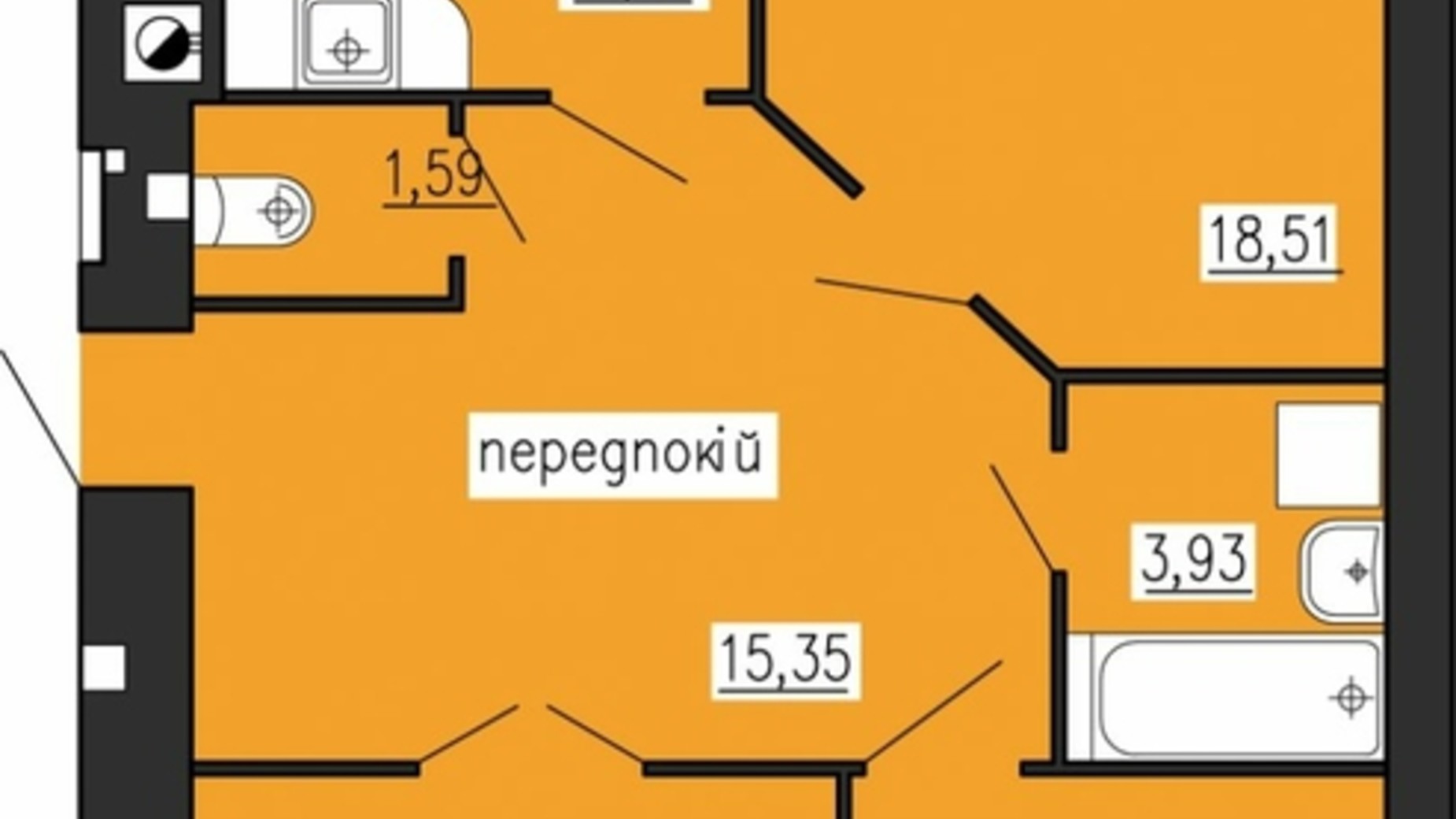 Планування 3-кімнатної квартири в ЖК по вул. Лучаківського-Тролейбусна 96.9 м², фото 615633