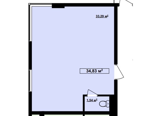 БЦ Long: планування приміщення 34.83 м²