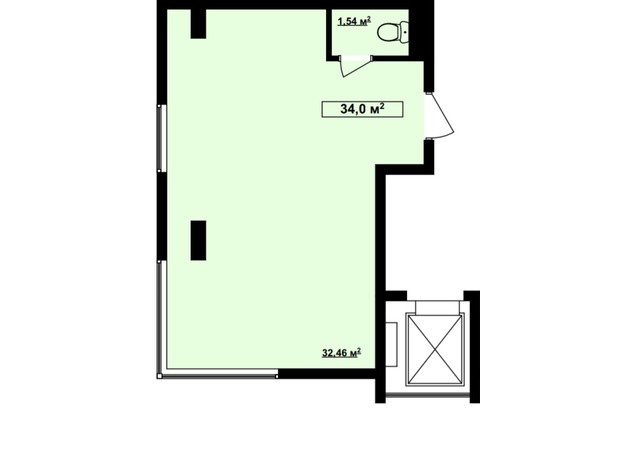 БЦ Long: планування приміщення 34 м²