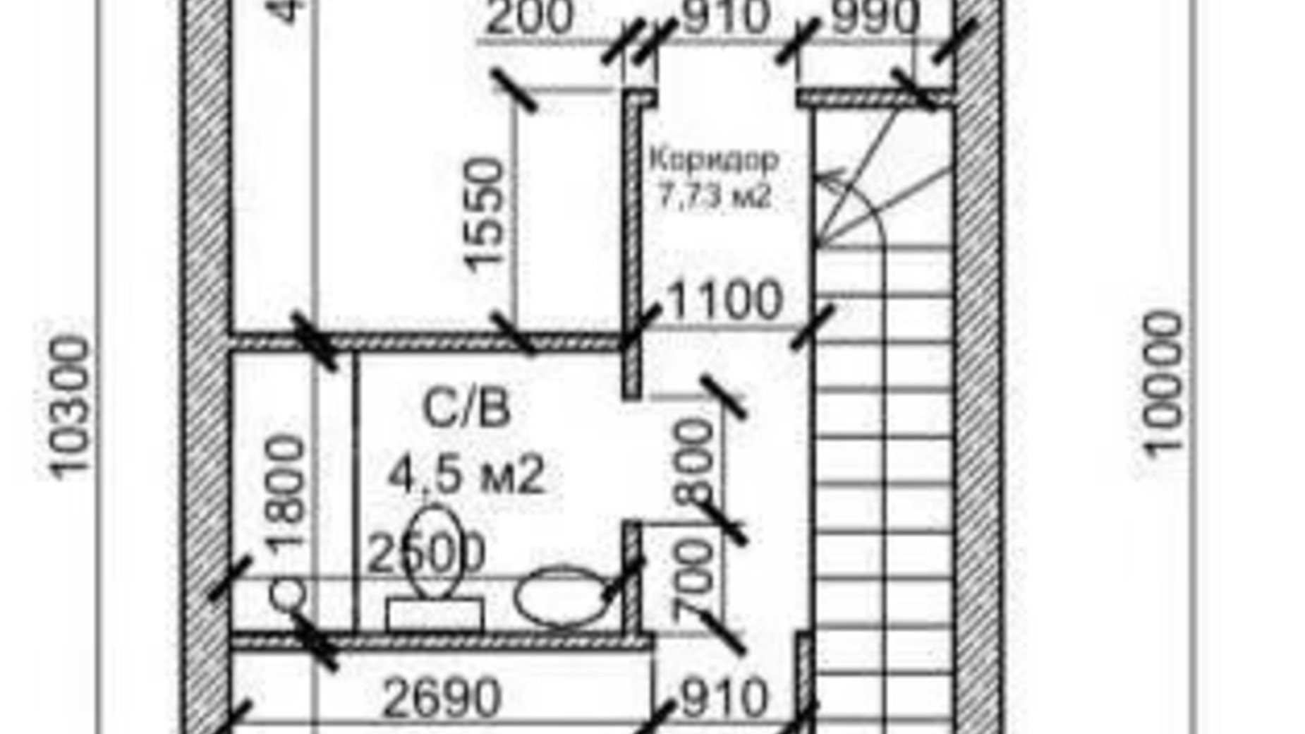 Планування таунхауса в Таунхаус на Патона 88 м², фото 616547