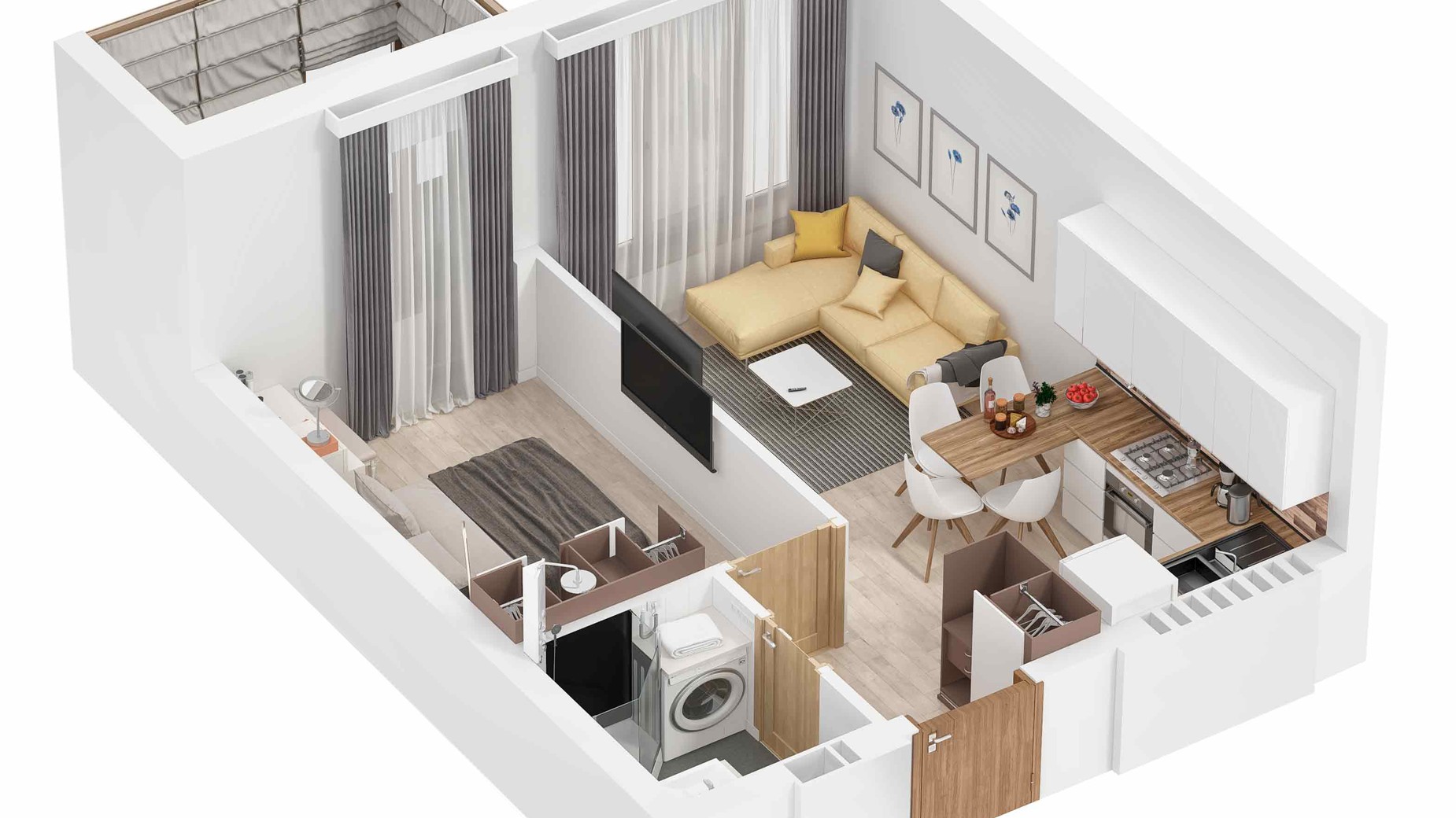 Планування 1-кімнатної квартири в ЖК Маріїнський 36.72 м², фото 616777