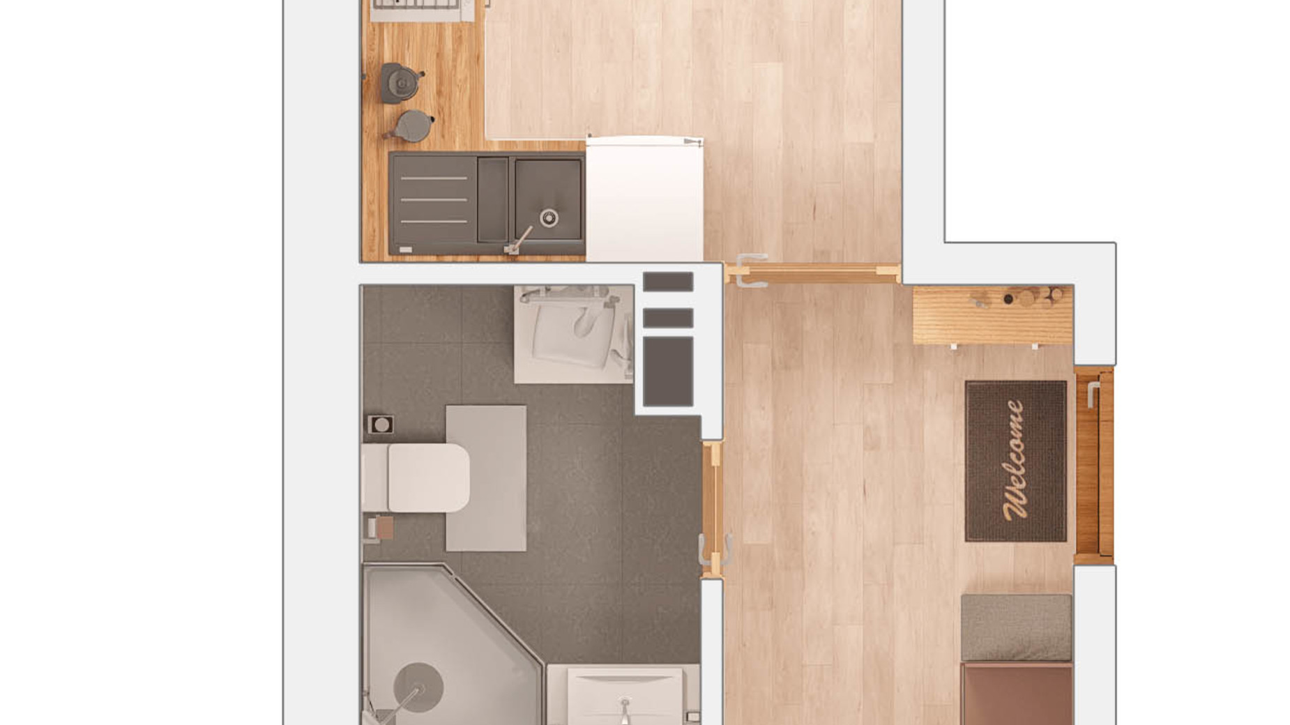 Планування 1-кімнатної квартири в ЖК Маріїнський 41.76 м², фото 616811