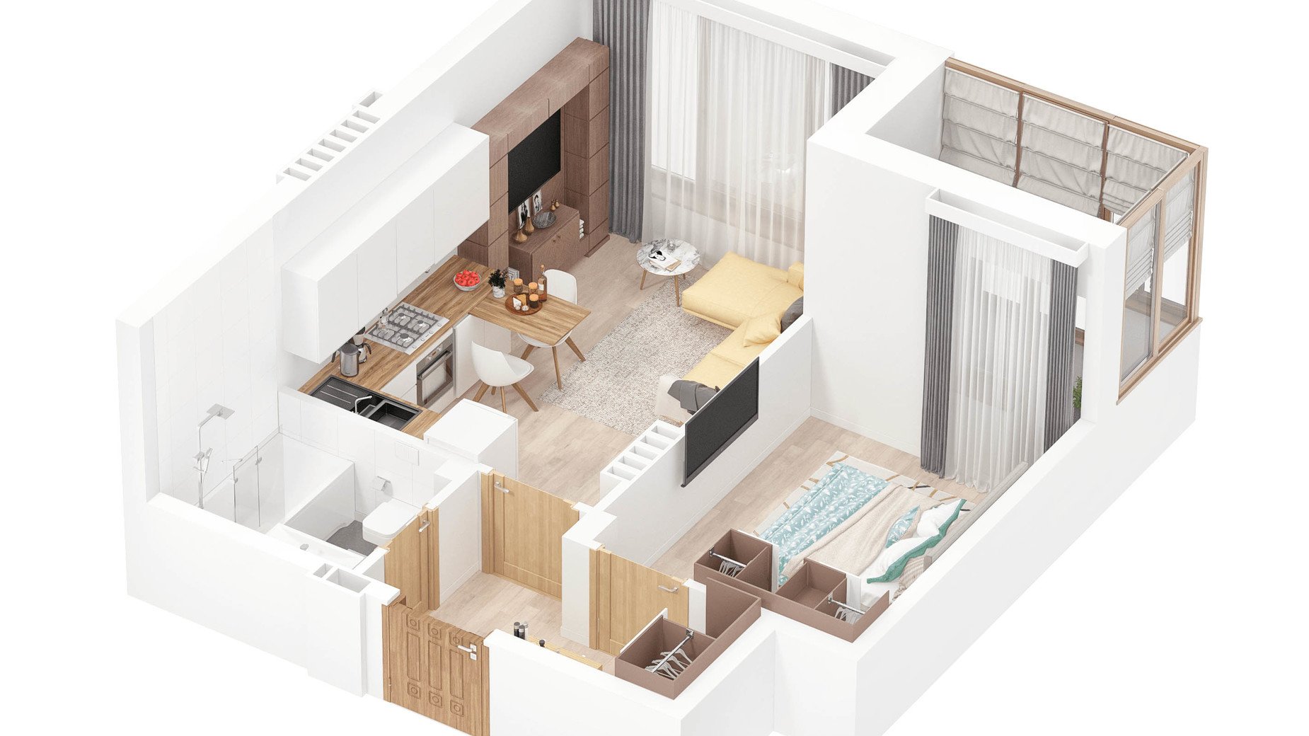 Планировка 1-комнатной квартиры в ЖК Мариинский 38.8 м², фото 616812