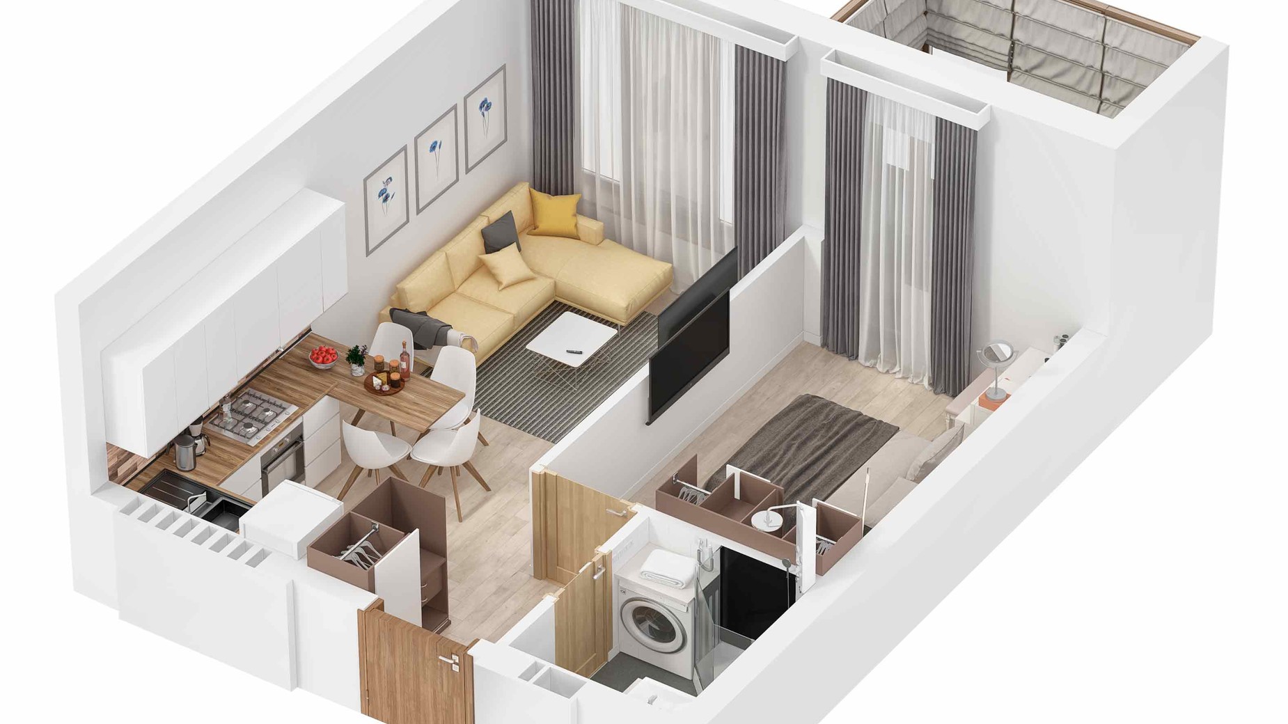 Планування 1-кімнатної квартири в ЖК Маріїнський 36.72 м², фото 616820
