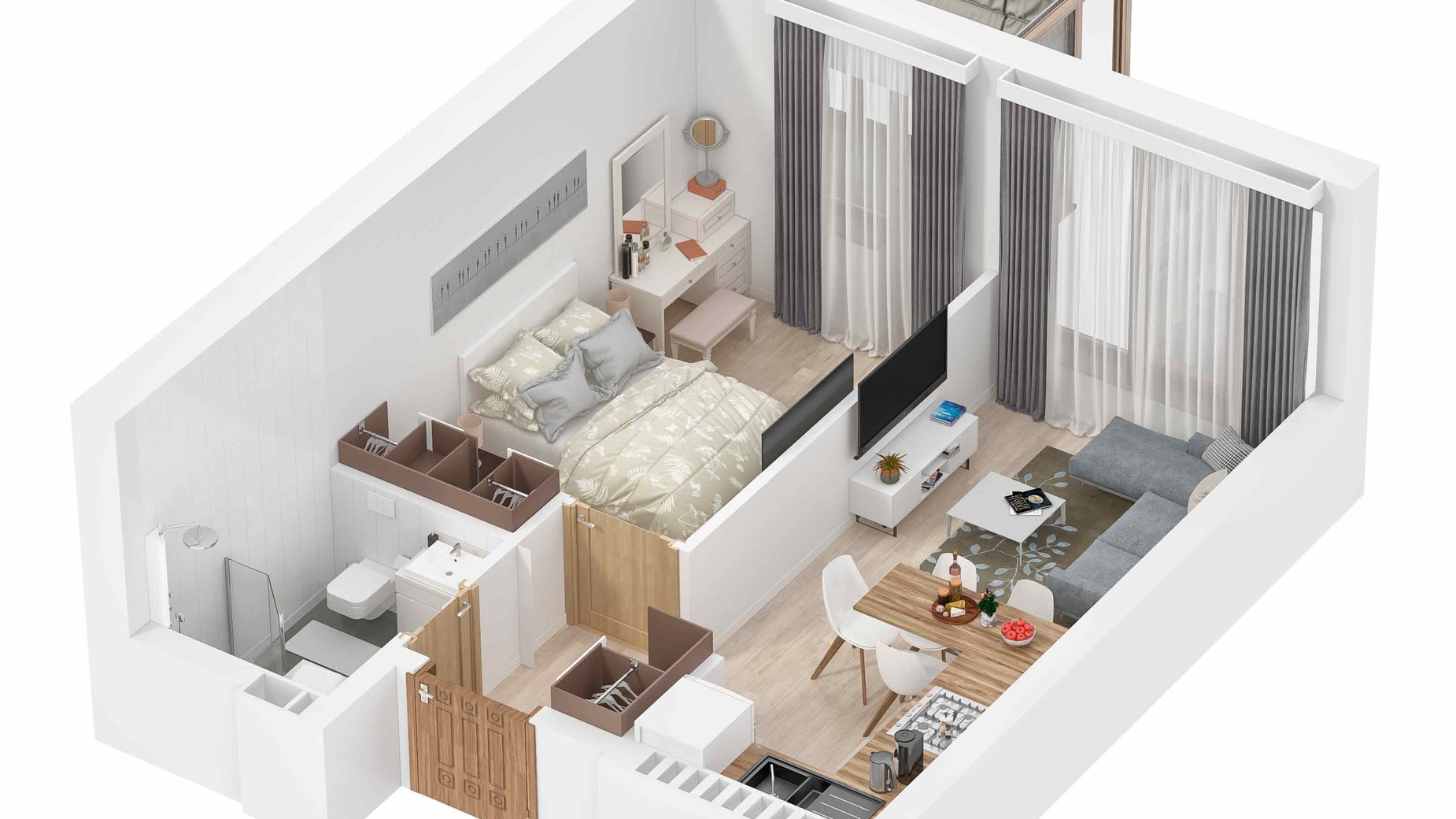 Планировка 1-комнатной квартиры в ЖК Мариинский 38.35 м², фото 616821