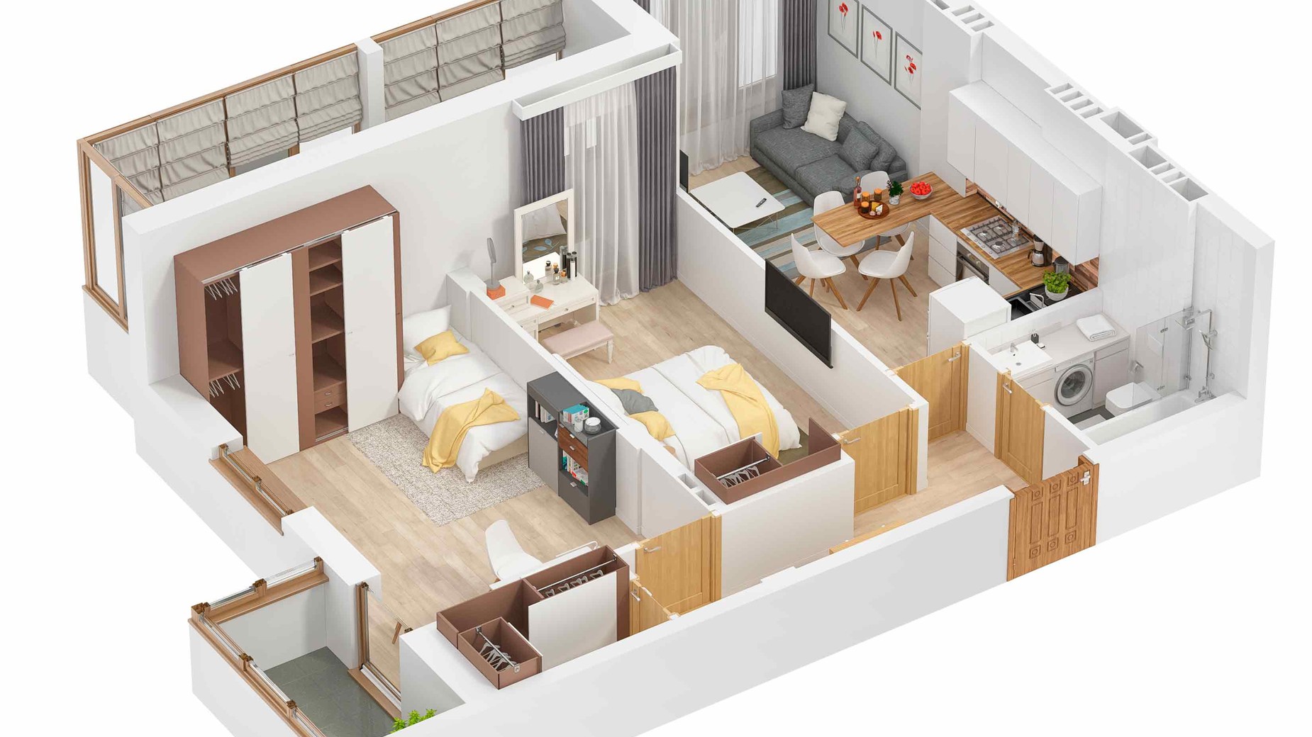 Планировка 2-комнатной квартиры в ЖК Мариинский 67.24 м², фото 616822
