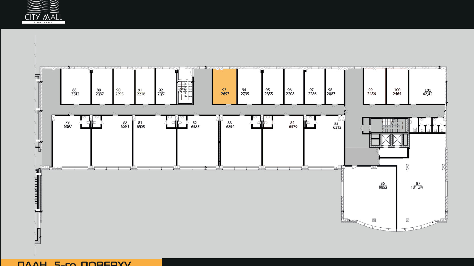 Планировка помещения в Бизнес-центр City Tower Mall 31.8 м², фото 616909