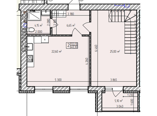 ЖК Автобиография Парк: планировка 2-комнатной квартиры 133.1 м²