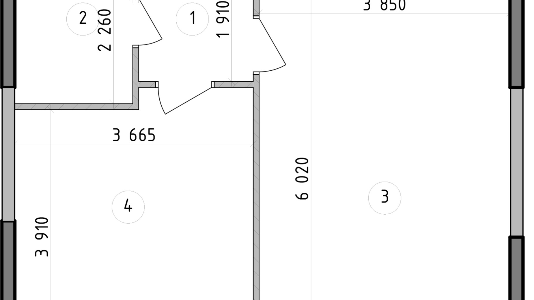 Планировка 1-комнатной квартиры в ЖК Оптимісто 43.73 м², фото 616994