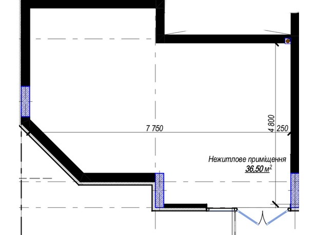 ЖК Plaza Kvartal 3: планування приміщення 36.5 м²