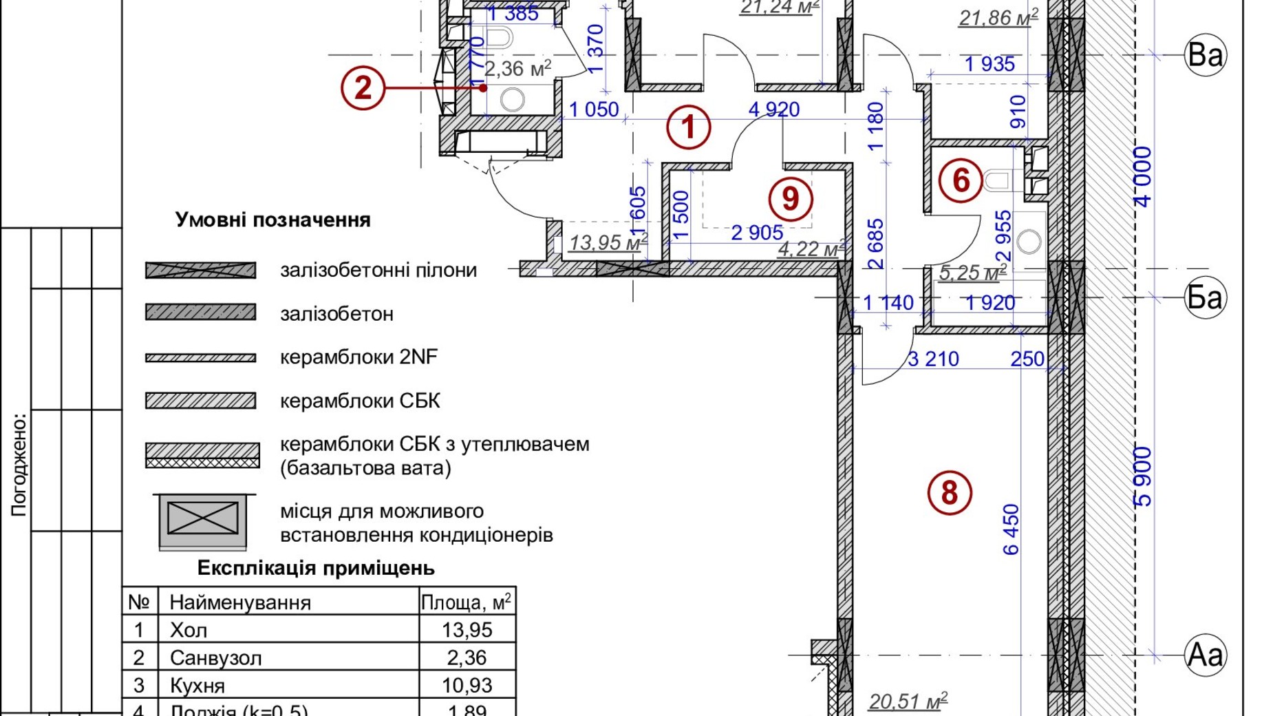 Планування 3-кімнатної квартири в ЖК Ярославів Град 102.21 м², фото 61762