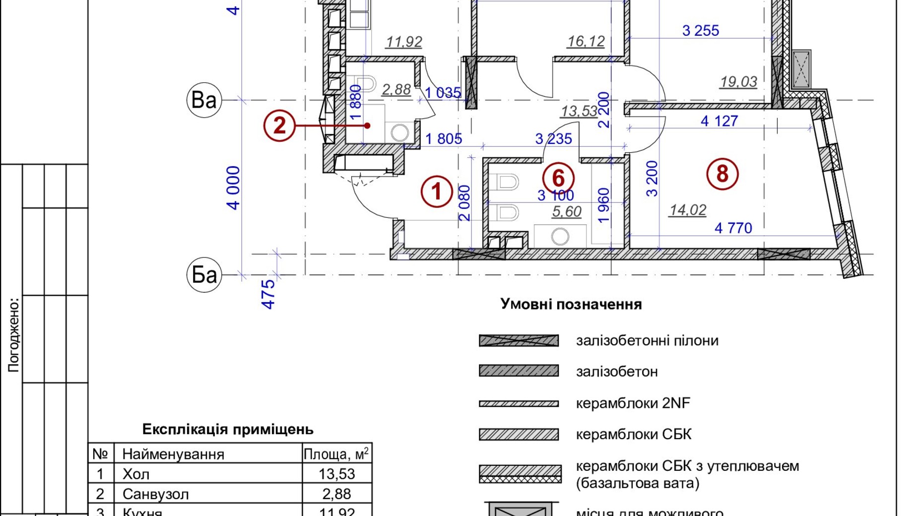 Планування 3-кімнатної квартири в ЖК Ярославів Град 84.9 м², фото 61768