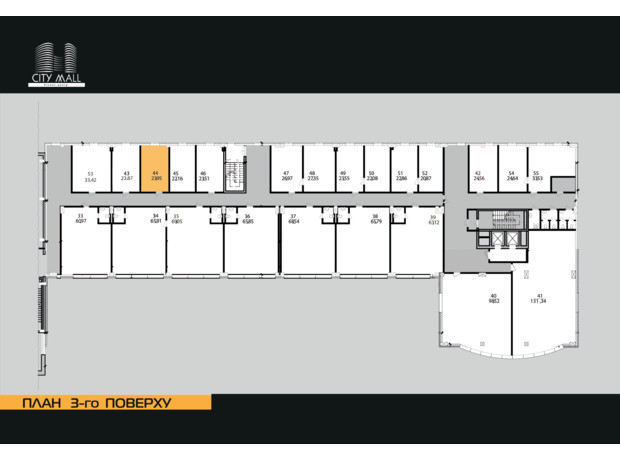 Бізнес-центр City Tower Mall: планування приміщення 23.4 м²