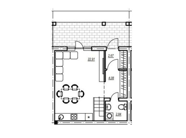 Таунхаус Комфортный городок. Клубный: планировка 2-комнатной квартиры 64 м²