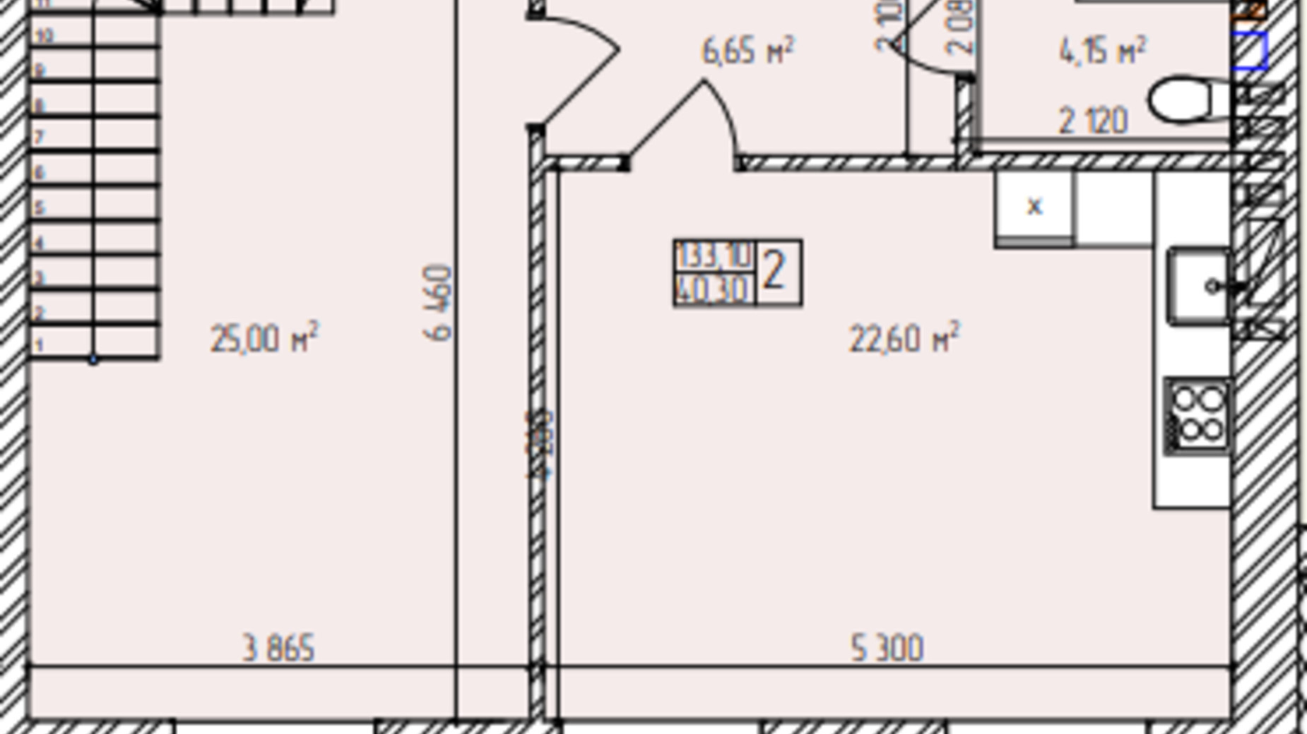 Планировка много­уровневой квартиры в ЖК Автобиография Парк 133.1 м², фото 618034