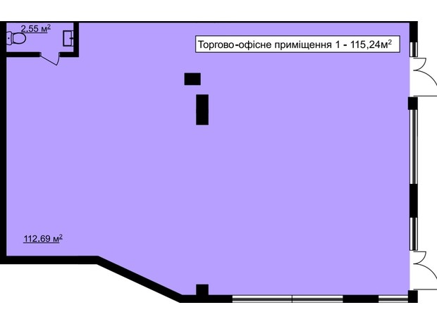 ЖК На Острозького: планировка помощения 115 м²