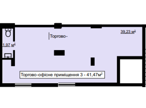 ЖК На Острозького: планировка помощения 41.47 м²