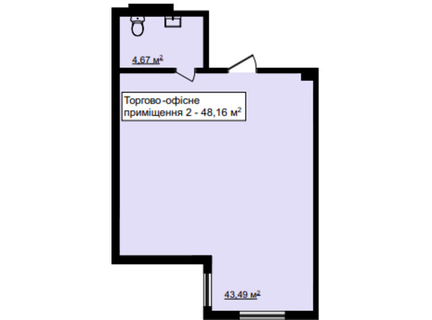 ЖК На Острозького: планировка помощения 48.16 м²