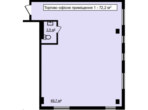 ЖК На Острозького: планування приміщення 72.2 м²