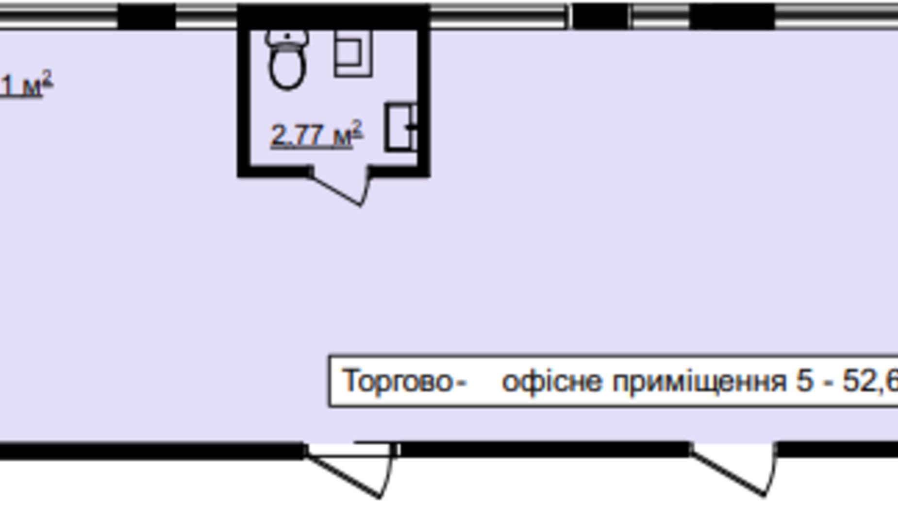 Планування приміщення в ЖК На Острозького 52.68 м², фото 618136