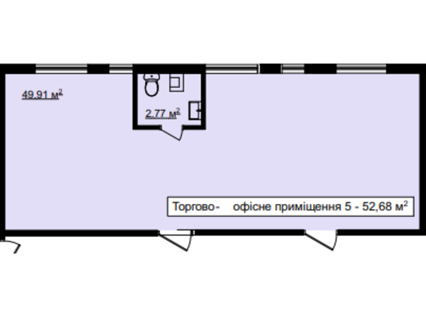 ЖК На Острозького: планування приміщення 52.68 м²
