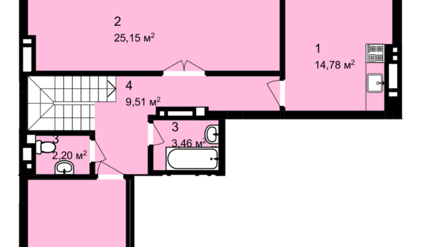 Планування багато­рівневої квартири в ЖК Q-4 Quoroom Avenue 116.74 м², фото 618770