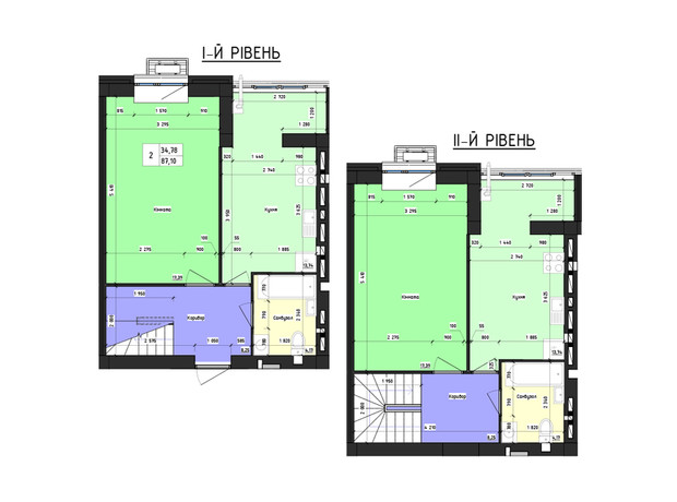 ЖК Парус: планировка 3-комнатной квартиры 87.1 м²