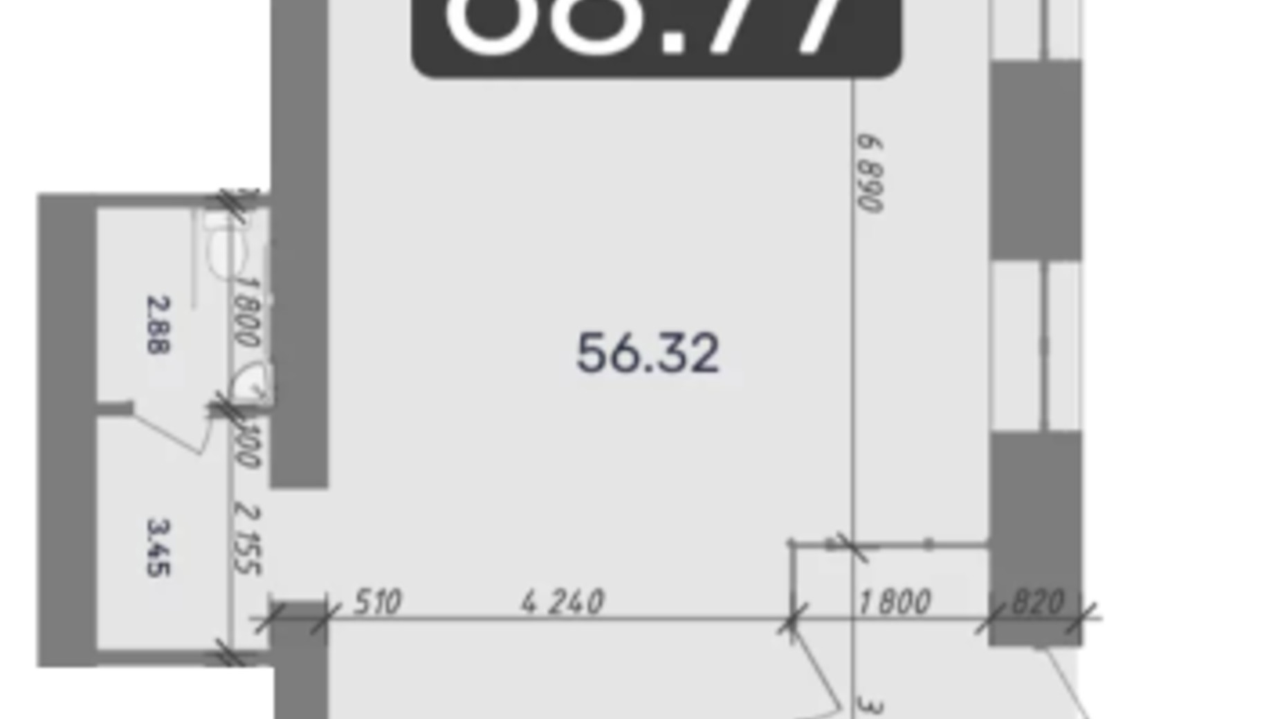 Планировка помещения в ЖК Стандарт 68.77 м², фото 618934