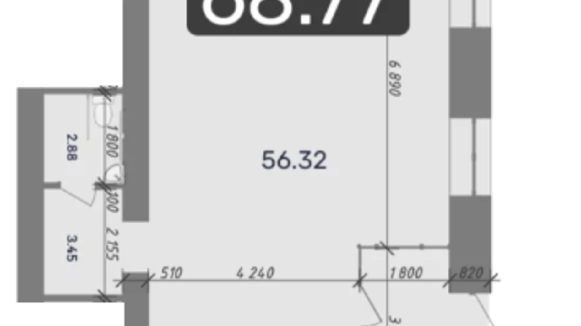 Планування приміщення в ЖК Стандарт 68.77 м², фото 618934