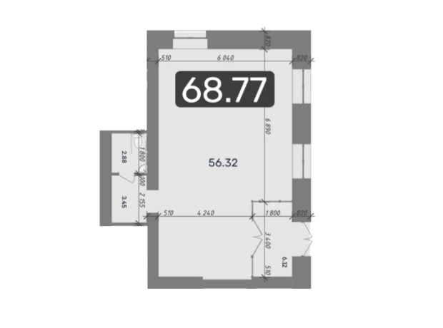 ЖК Стандарт: планировка помощения 68.77 м²