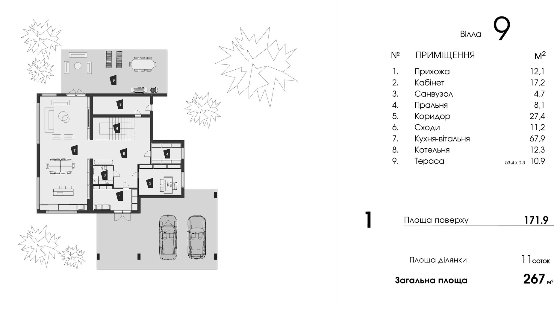 Планировка коттеджа в КГ Damba River Park 267 м², фото 619052