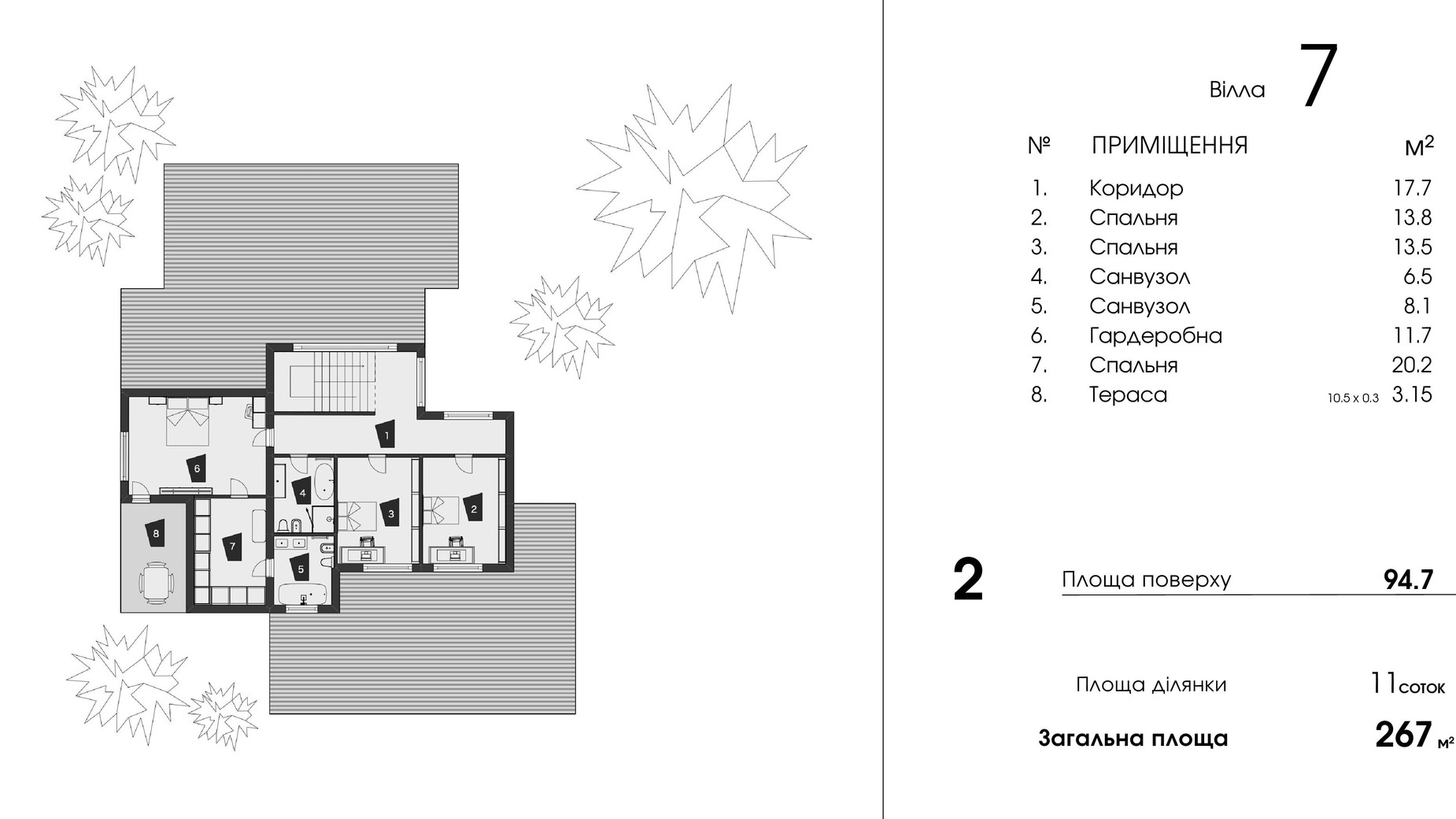 Планировка коттеджа в КГ Damba River Park 267 м², фото 619060