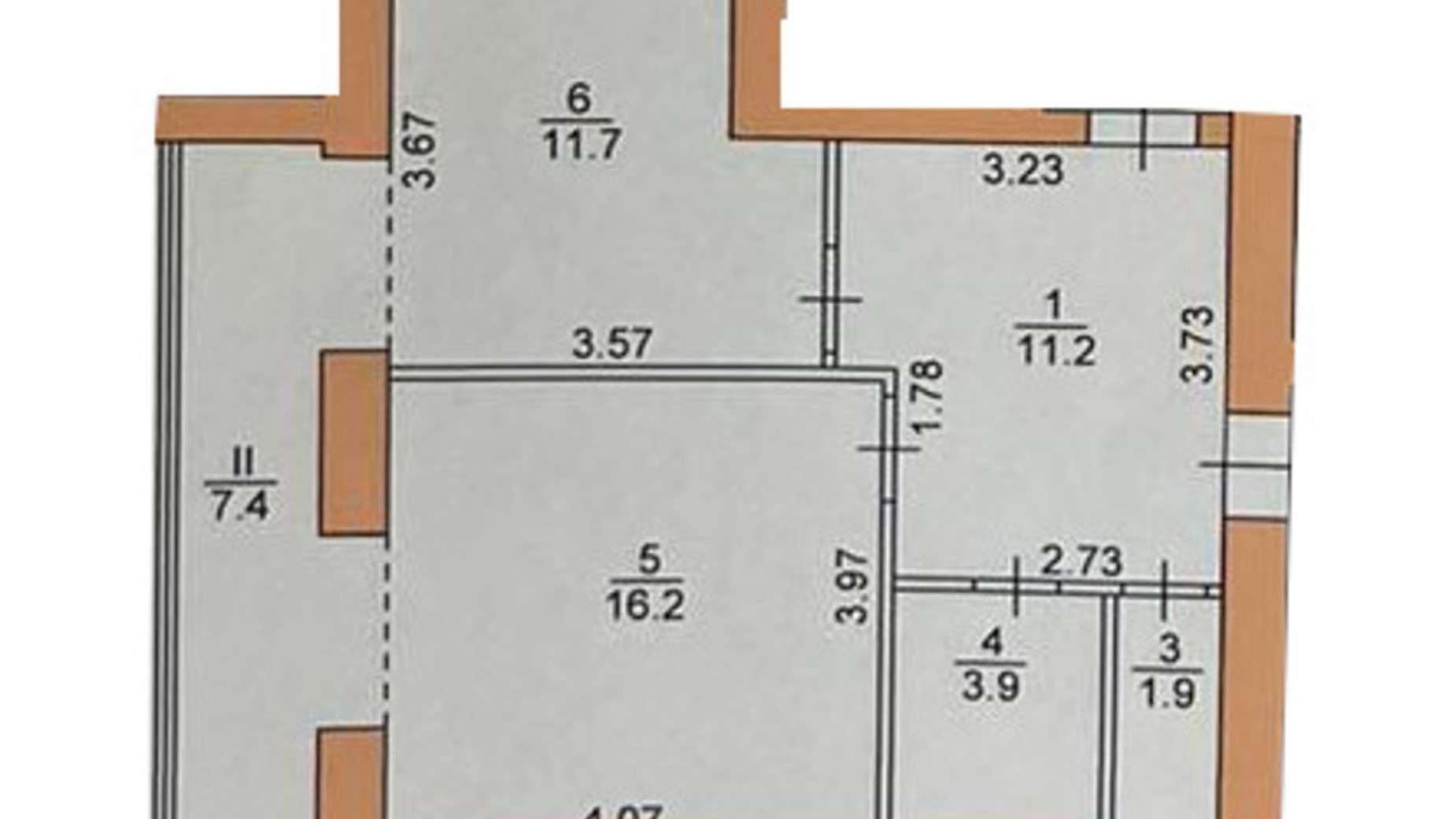 Планування 2-кімнатної квартири в ЖК Затишний дім 84.2 м², фото 619387