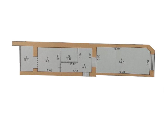 ЖК Уютный дом: планировка 1-комнатной квартиры 51.9 м²