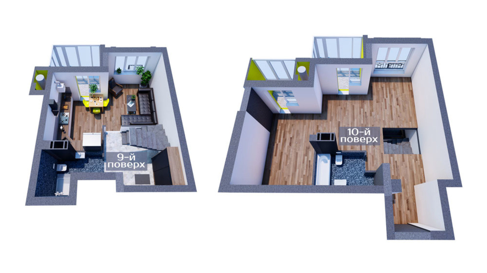 Планування 3-кімнатної квартири в ЖК Дніпровська Набережна 97.68 м², фото 619413