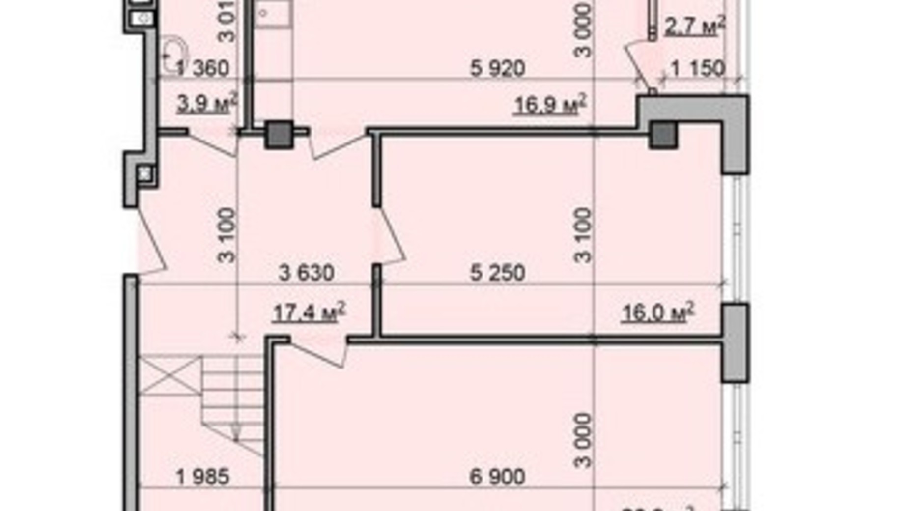 Планировка много­уровневой квартиры в ЖК Октава 141.7 м², фото 619452