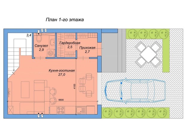 Таунхаус Harmony Avangard: планування 4-кімнатної квартири 119 м²