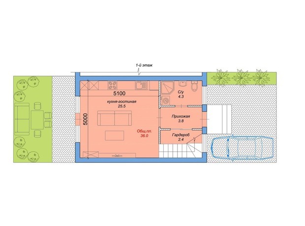 Таунхаус Harmony 6: планування 3-кімнатної квартири 119 м²