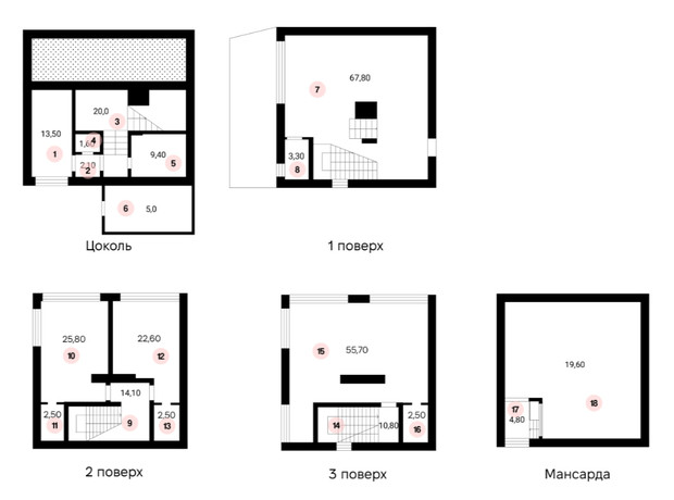 КГ Après-Ski Houses: планировка 3-комнатной квартиры 283.6 м²