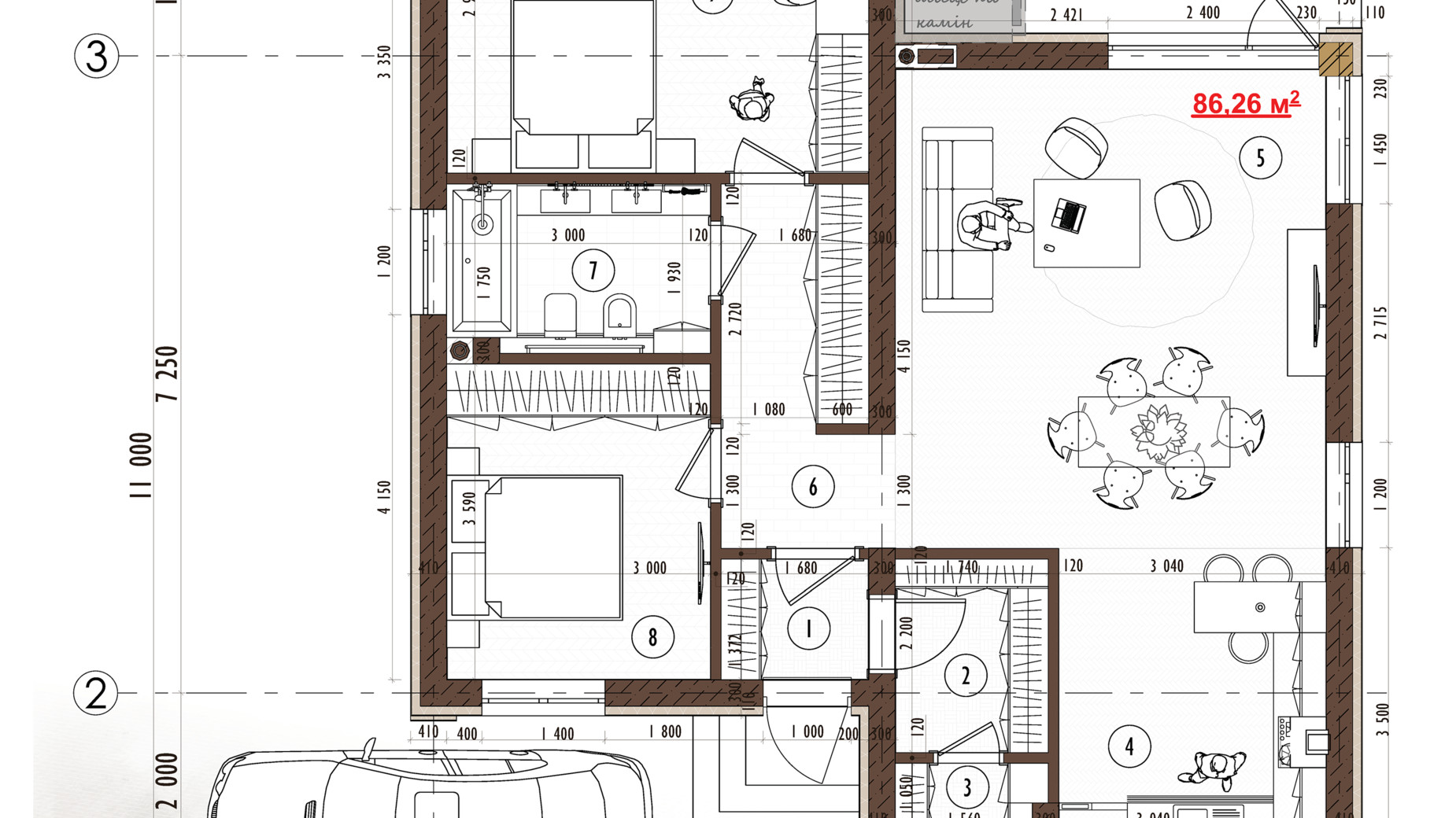 Планировка коттеджа в КГ Sвой Dом 90.82 м², фото 620789