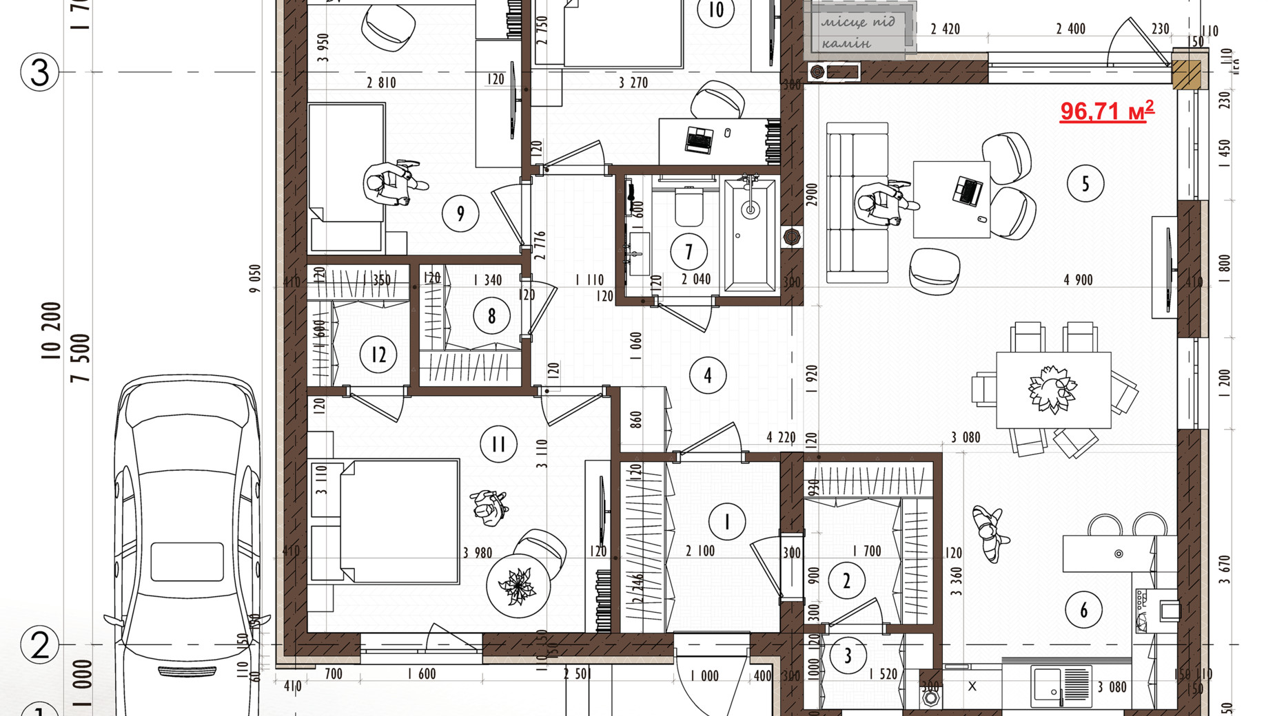 Планування котеджу в КМ Sвій Dім 100.73 м², фото 620791