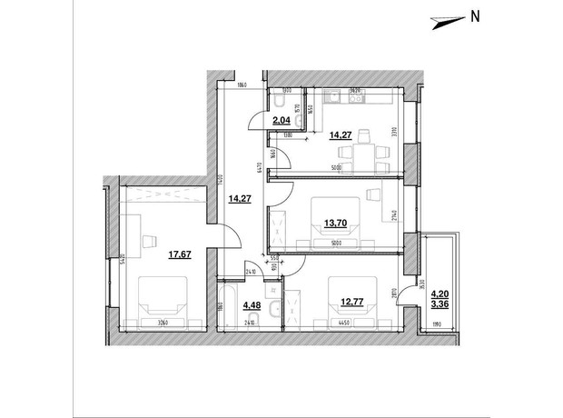 ЖК Компаньйон: планування 3-кімнатної квартири 81.9 м²